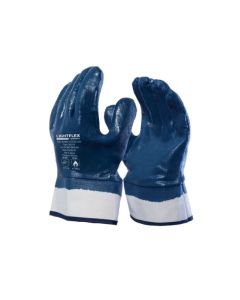 LUVA MALHA ALGODAO BANHO NITRILICO TOTAL PUNHO SEGURANCA EM LONA AZUL DANNY LIGHTFLEX PS DA26805 XG 